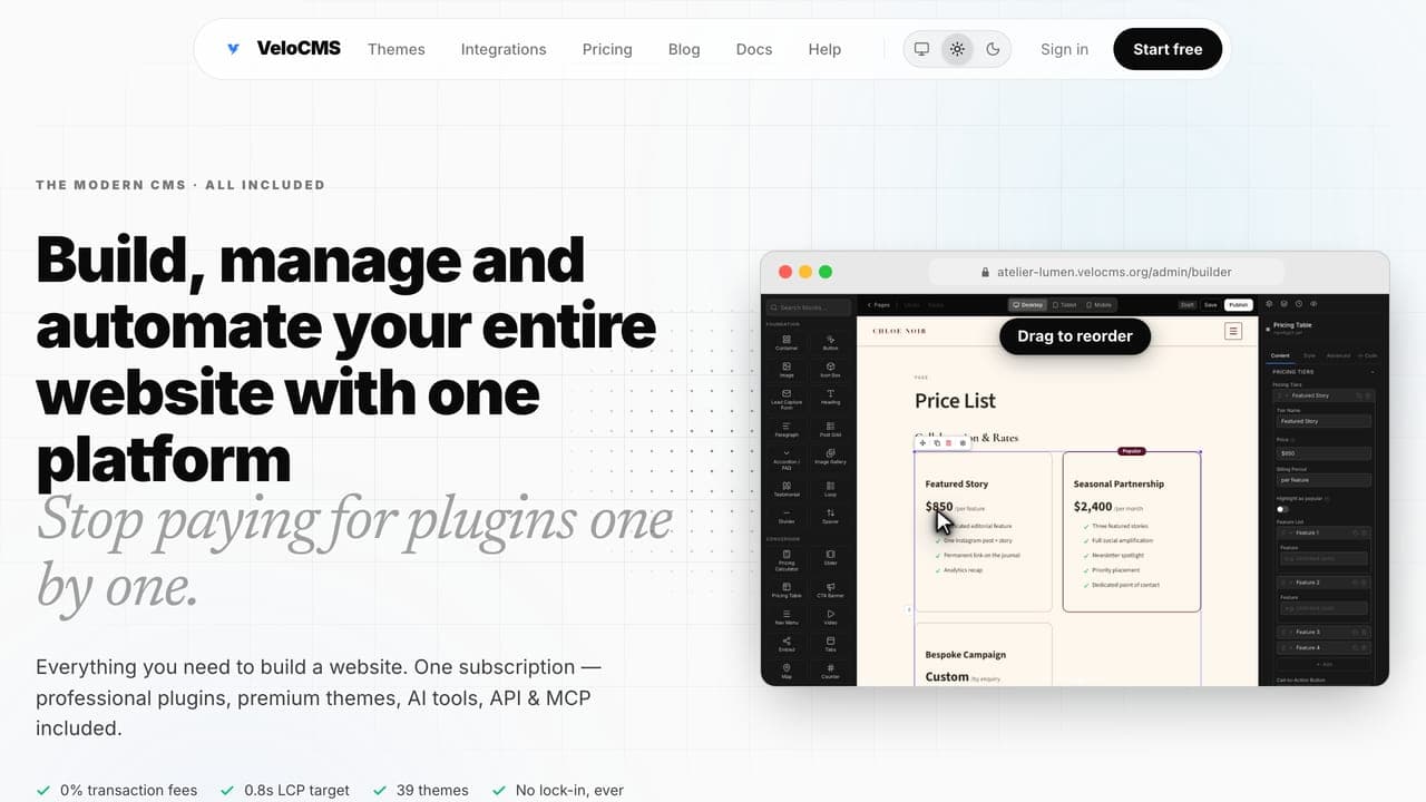 What is VeloCMS? An honest review of the all-in-one blogging platform (2026)