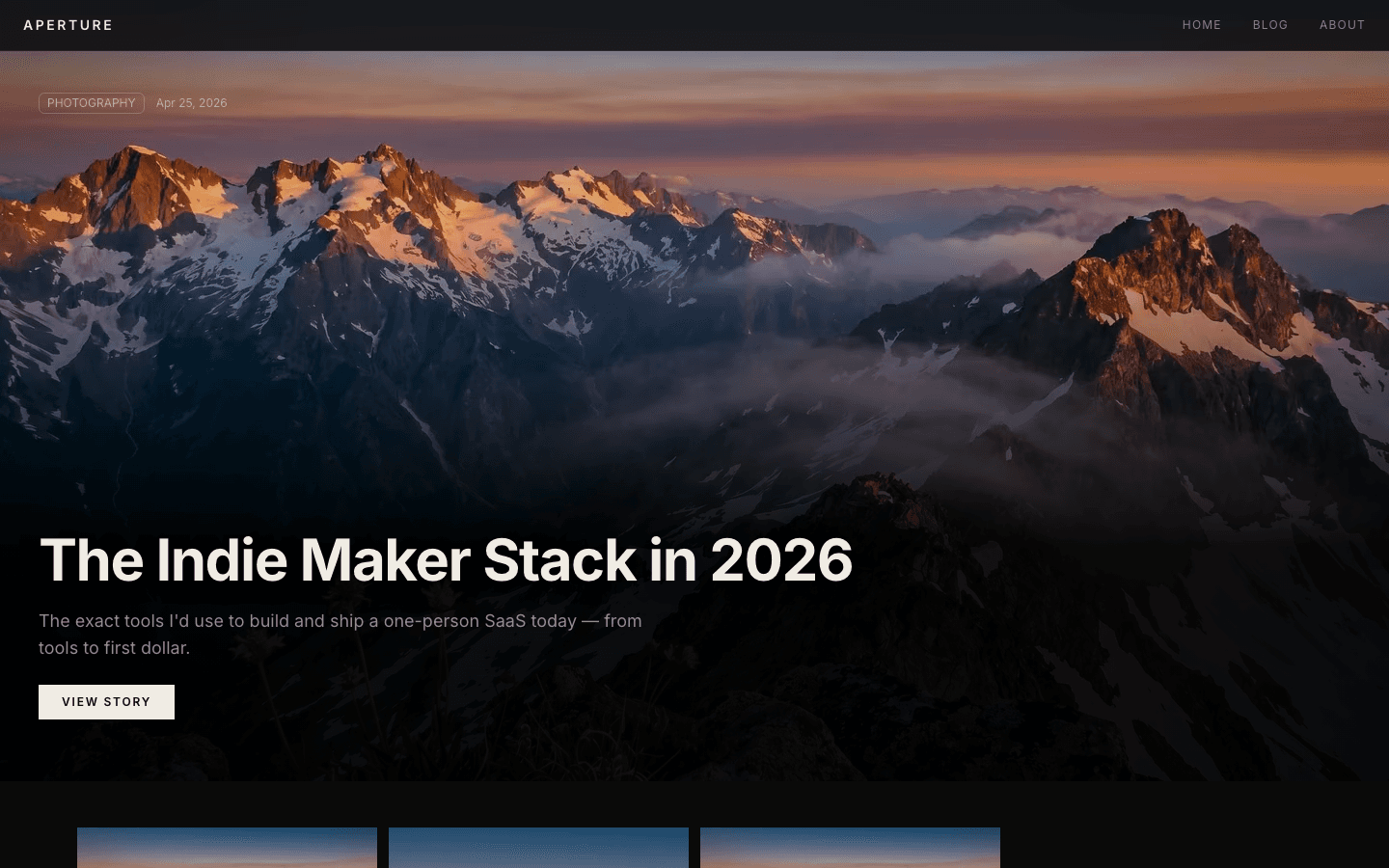 Aperture theme preview