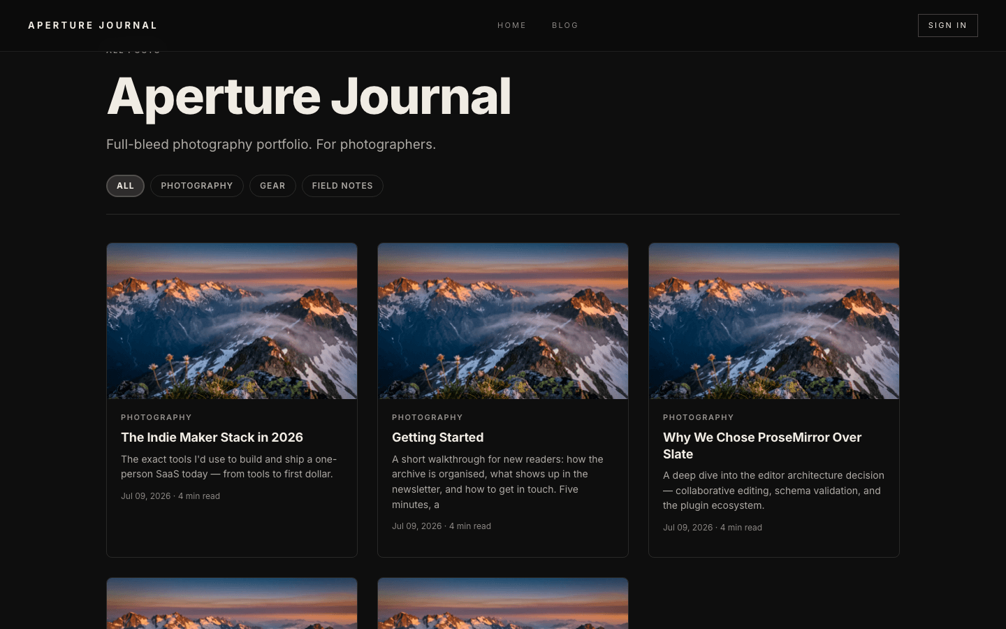 Aperture theme preview