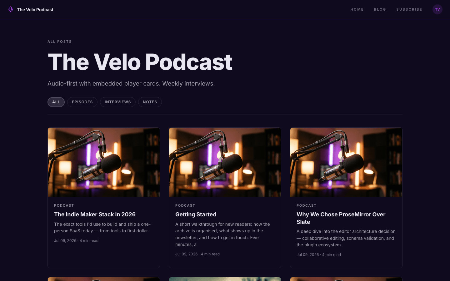 Podcast theme preview