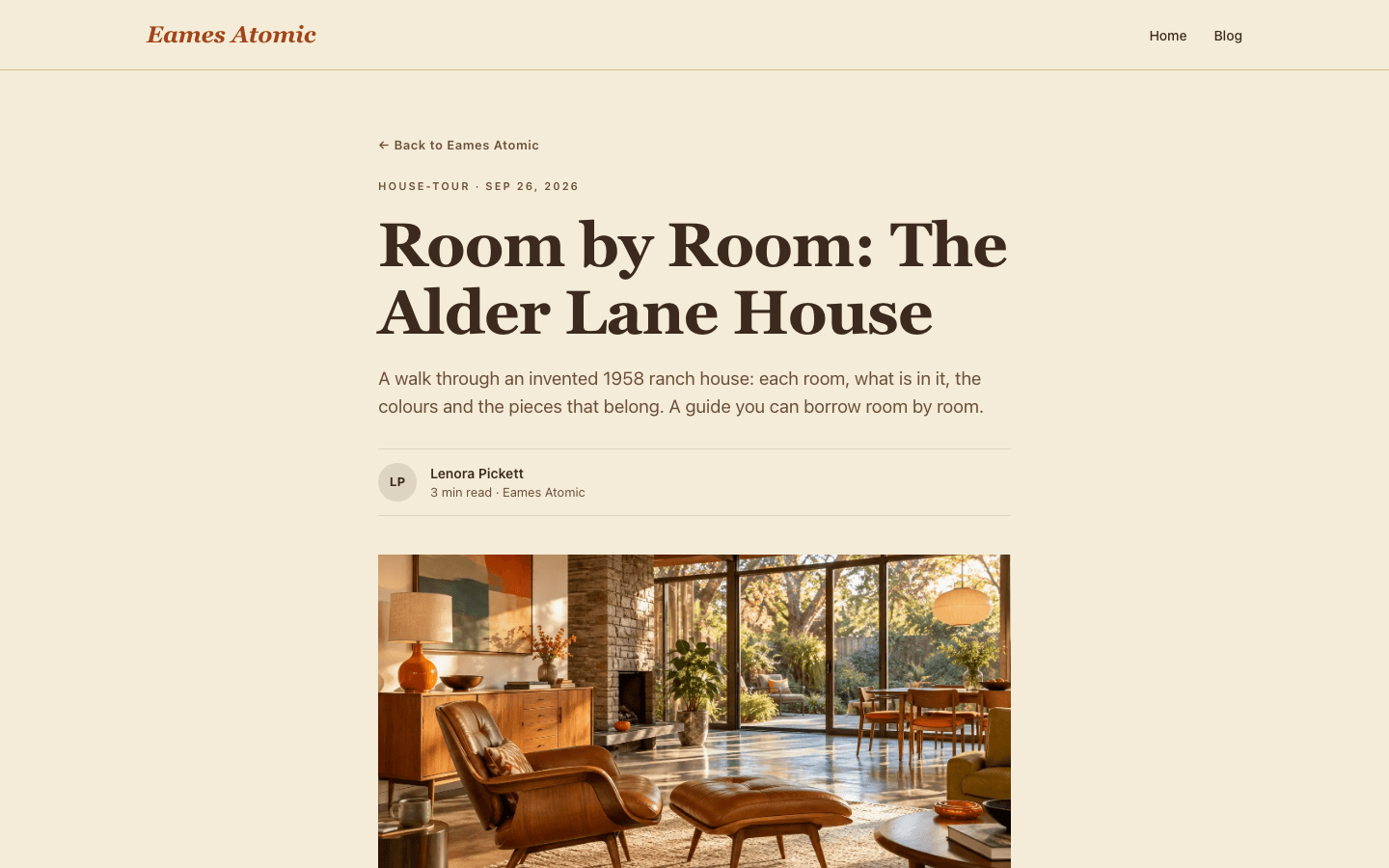 قالب Mid-Century Modern: صفحة مقالة