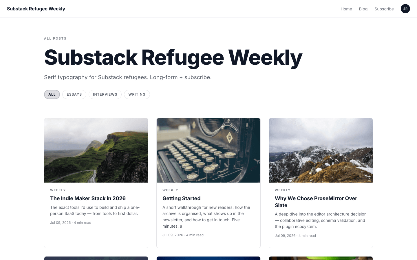 معاينة قالب Newsletter Hub