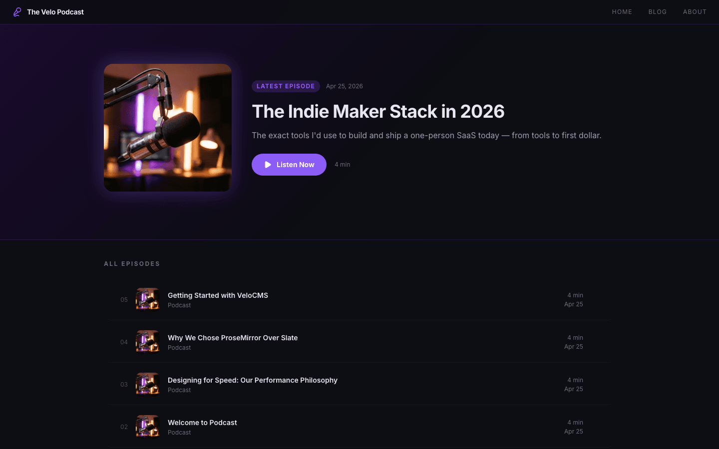 Podcast theme preview