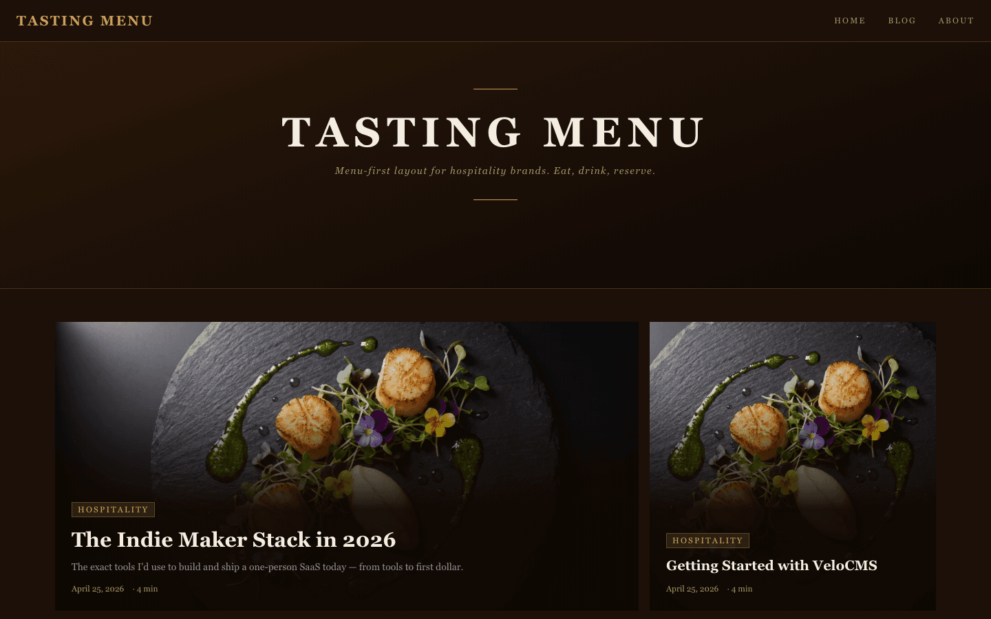 Restaurant theme preview